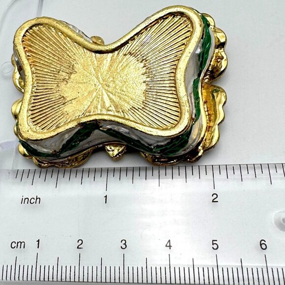 Butterfly Silver Blue Trinket Box Rhinestones Enamel Collectible Hinged Jewelry - Picture 2 of 8